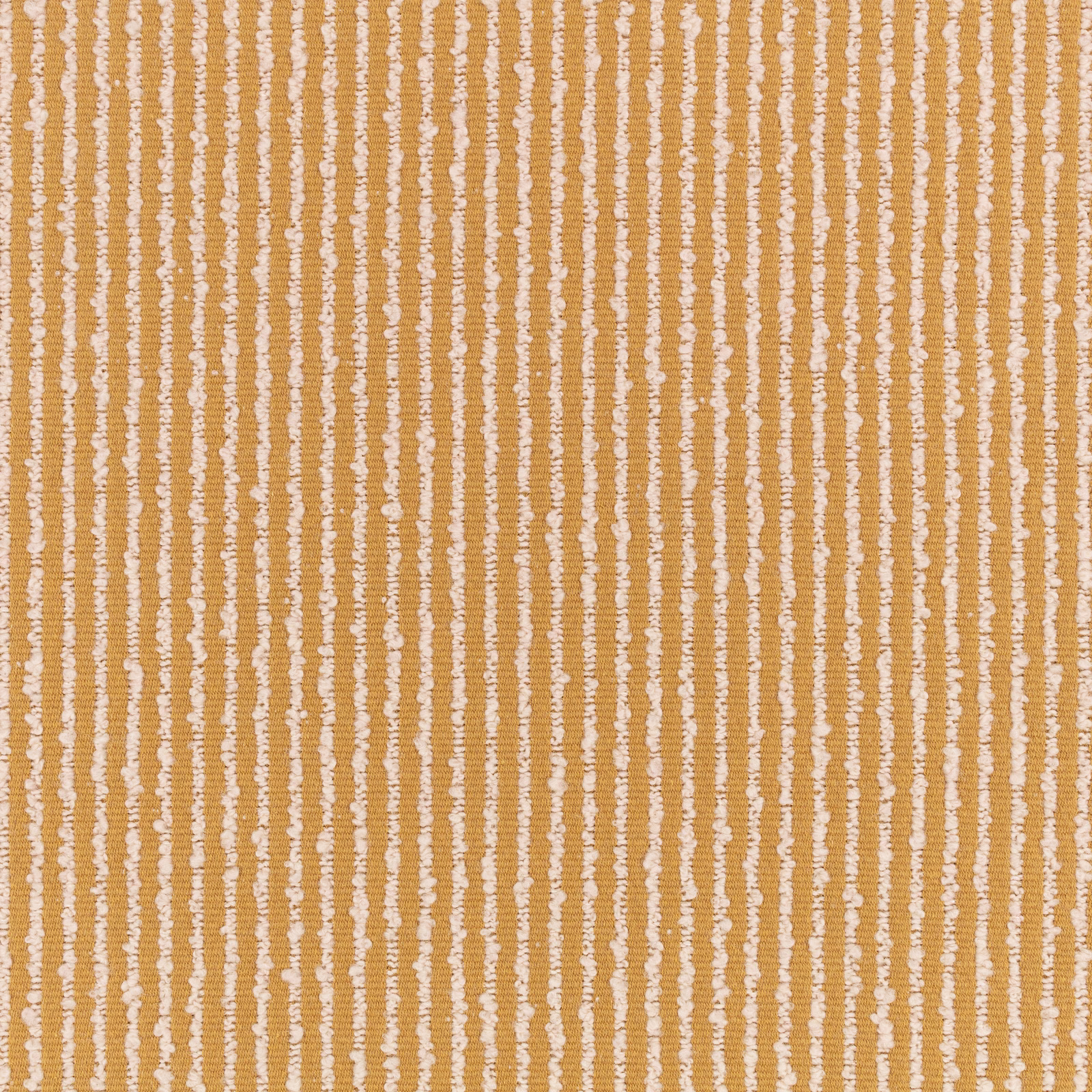 Warm ochre woven ground with irregular cream vertical slub stripes