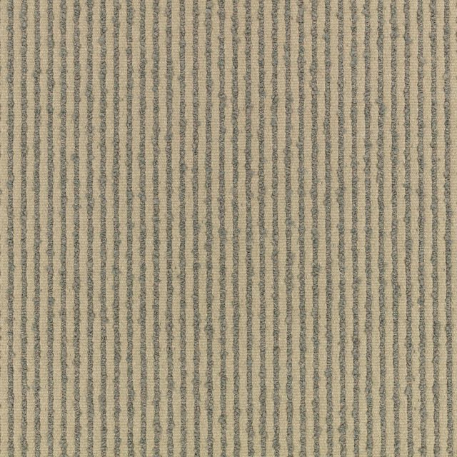 Muted pesto green and beige woven fabric with irregular vertical stripes