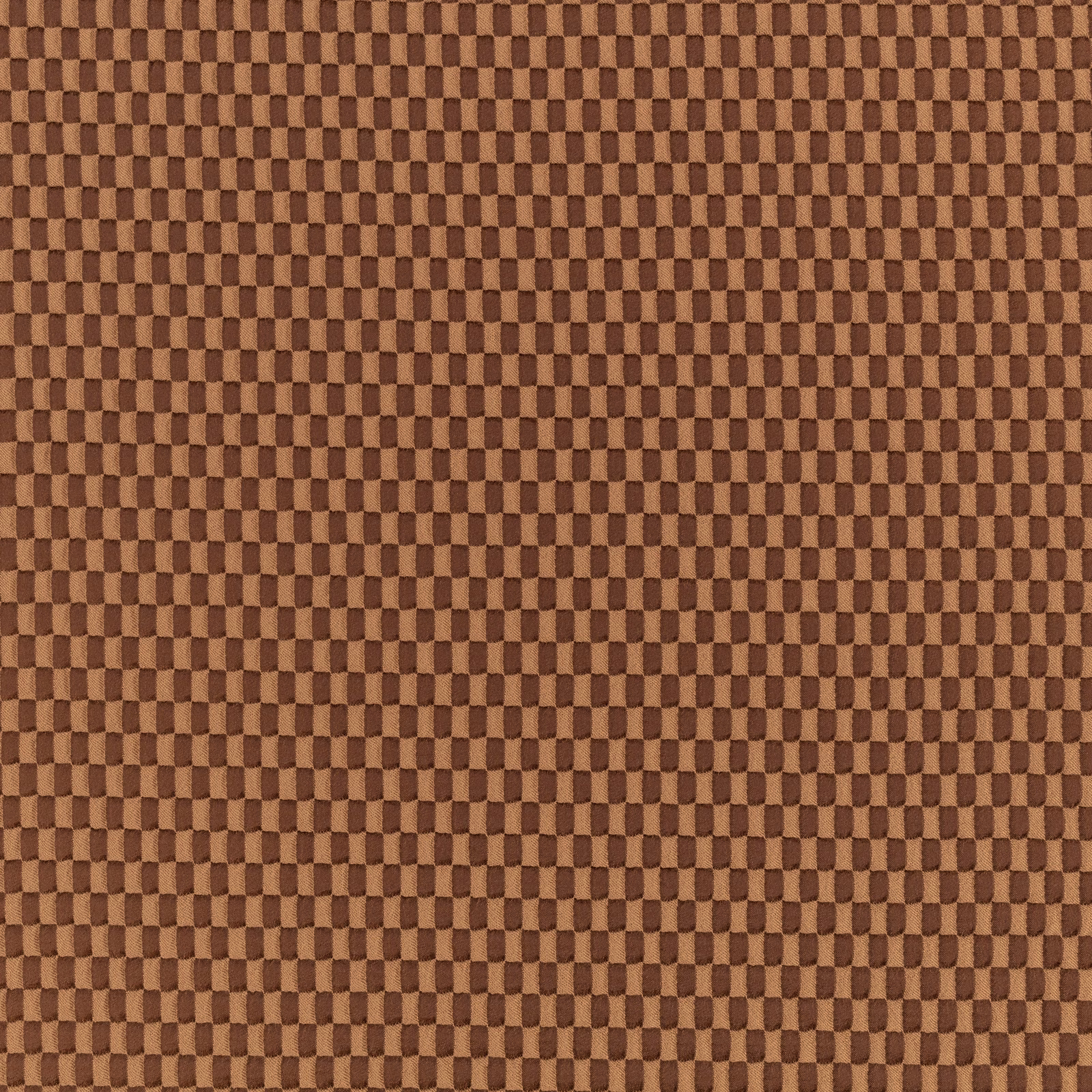 Warm clove-brown upholstery fabric with a small geometric checker weave