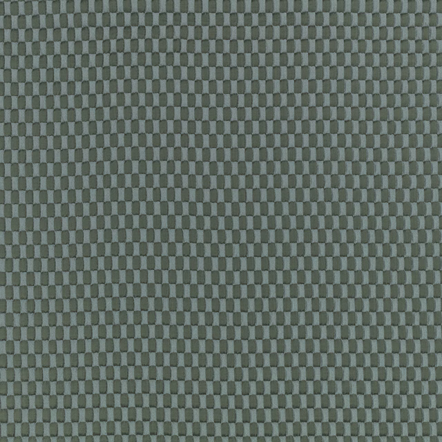Cool petrol blue-green upholstery weave with small interlocking rectangular motifs