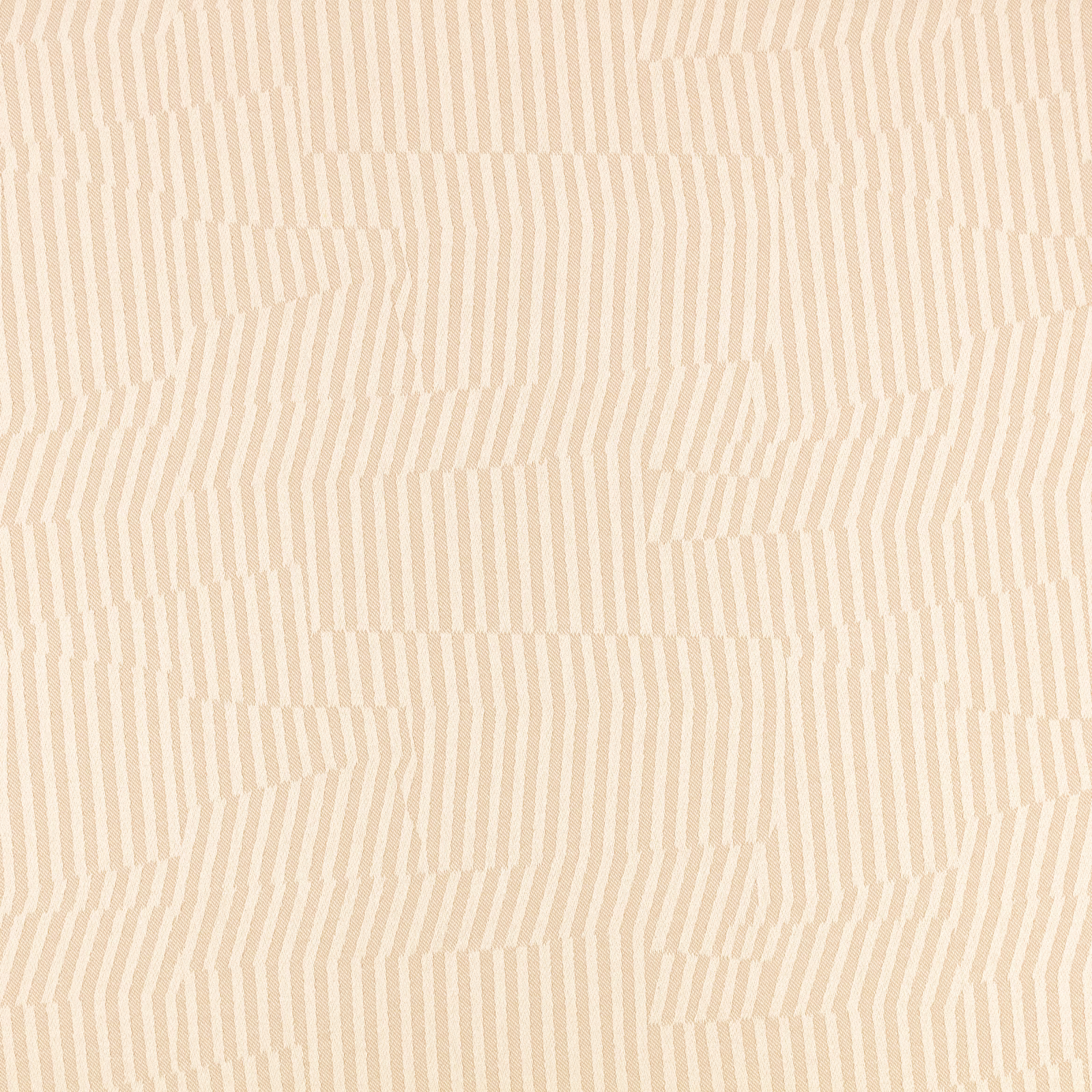 Warm nougat and cream woven upholstery with irregular vertical geometric stripes