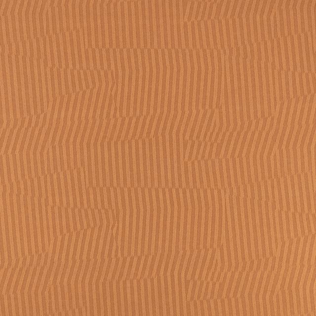 Warm terracotta woven swatch with irregular vertical stepped lines and subtle tonal texture