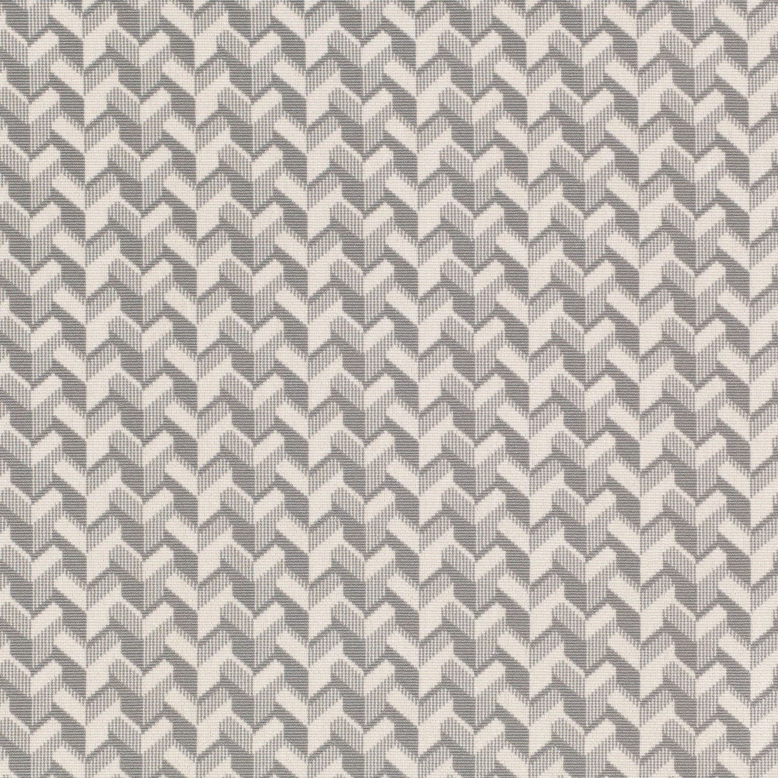 Cool concrete-grey and ivory chevrons form a dense woven braid pattern