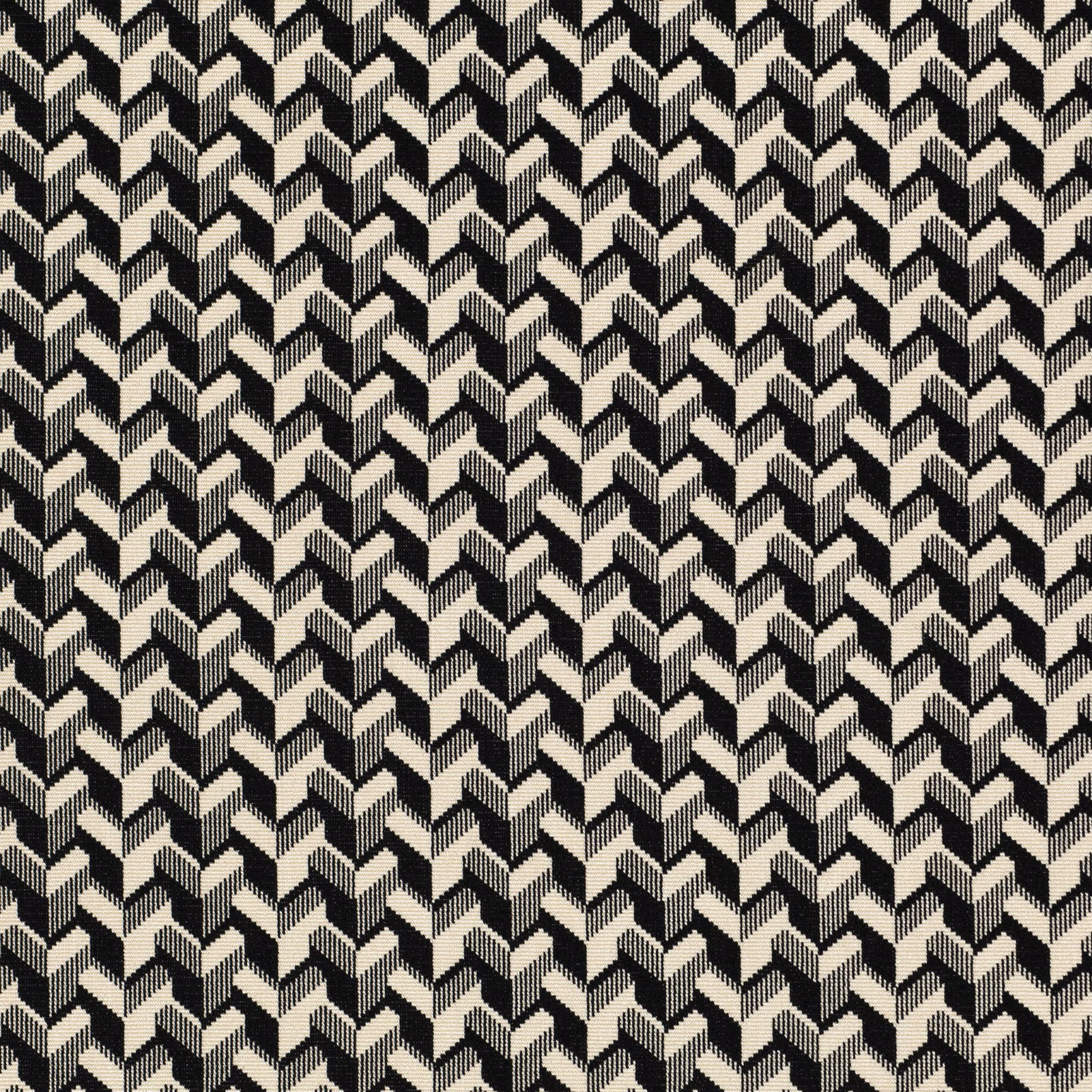 Black and ivory woven zigzags forming a dense, tactile chevron surface