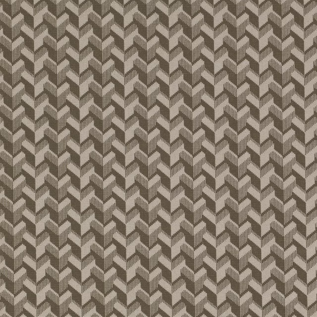 Muted olive and charcoal chevrons form a dense, finely textured woven repeat.