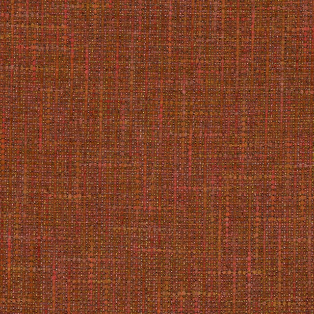 Warm turmeric rust fabric with dense brown grid weave and flecked texture