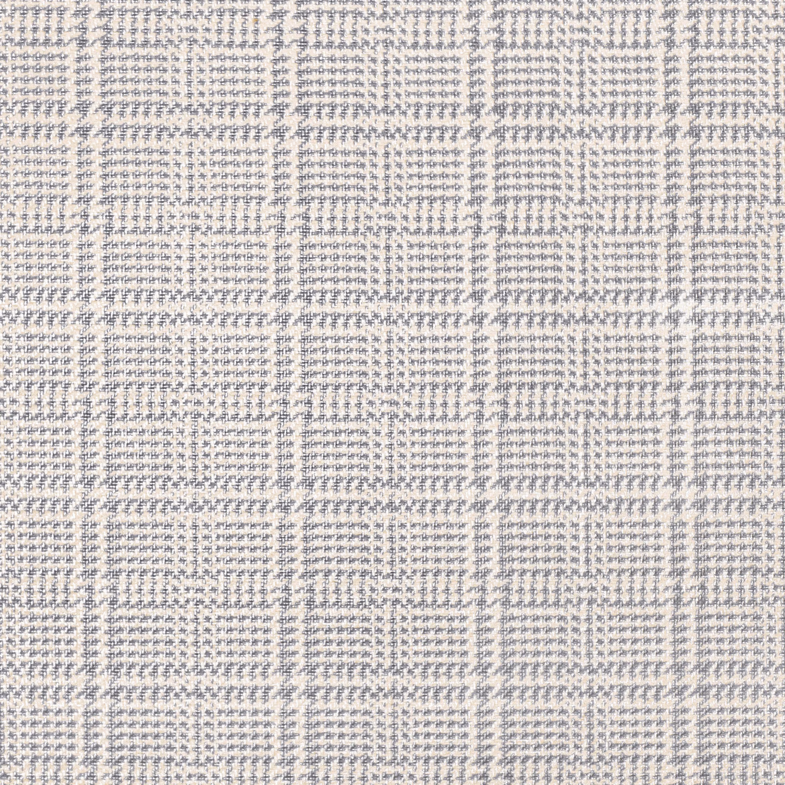 Cool silver-grey woven upholstery with an irregular pale checked texture