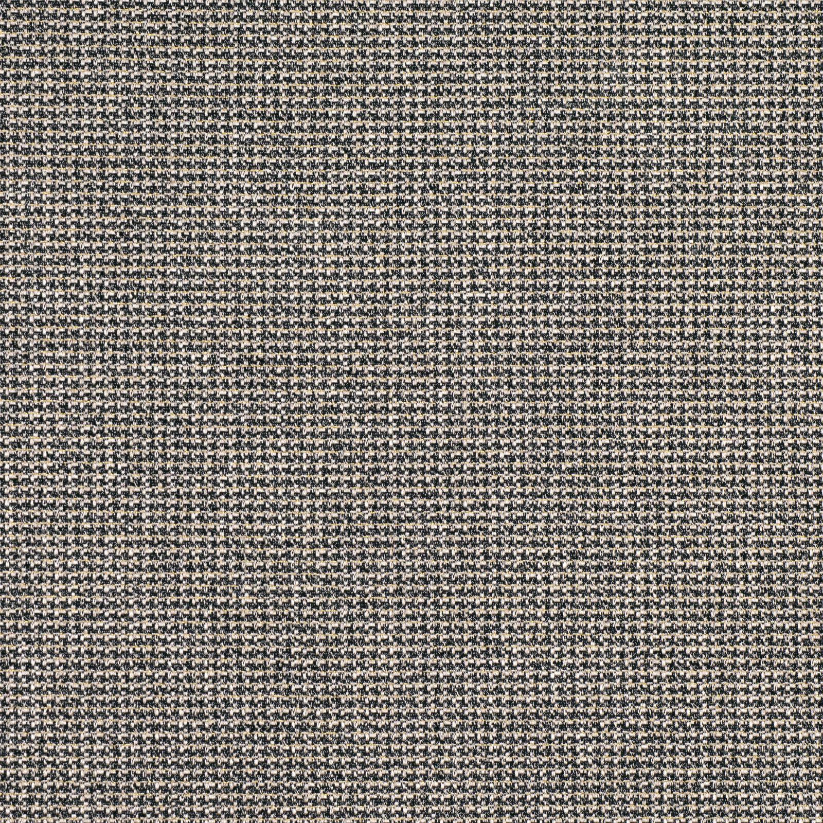 Close-up of charcoal and ivory tightly woven monochrome fabric with fine peppered texture