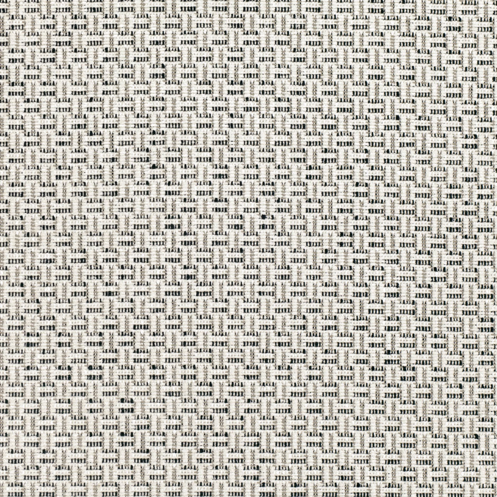 Ivory and charcoal small-scale broken-grid weave with a textured surface
