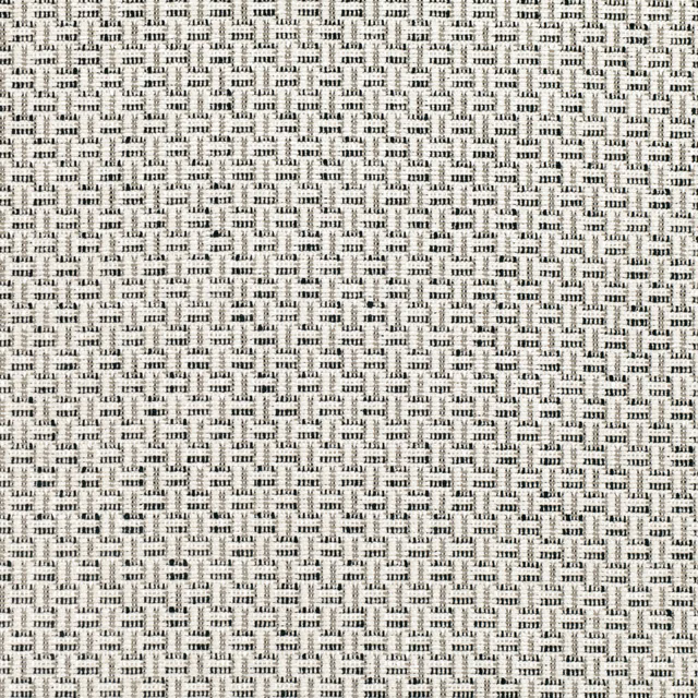 Ivory and charcoal small-scale broken-grid weave with a textured surface