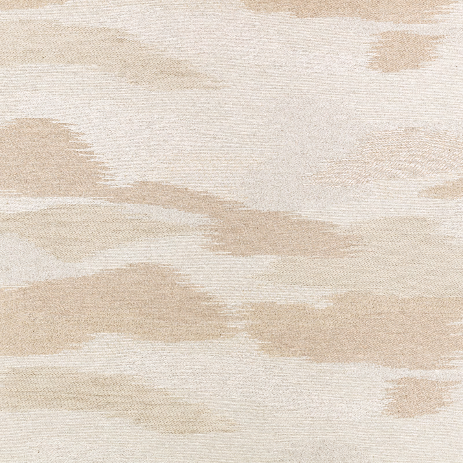 Cream woven swatch with broad beige painterly bands and subtle horizontal texture