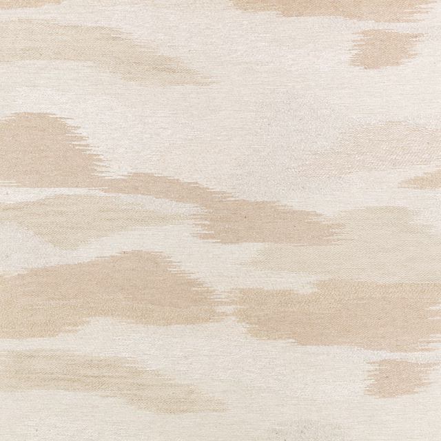 Cream woven swatch with broad beige painterly bands and subtle horizontal texture