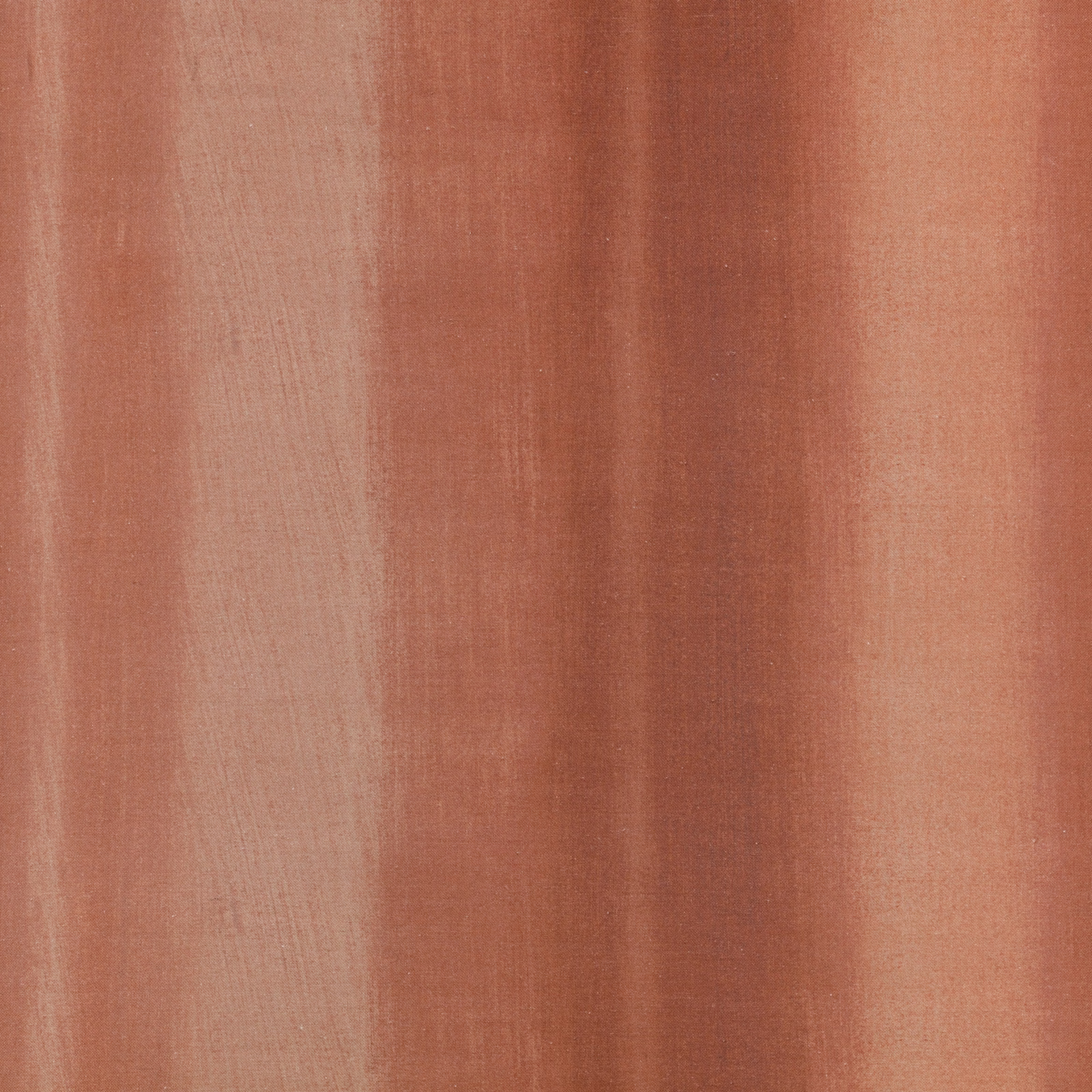 Warm rust terracotta fabric with softly brushed texture and subtle vertical tonal bands