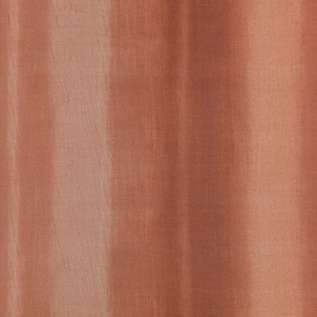 Warm rust terracotta fabric with softly brushed texture and subtle vertical tonal bands