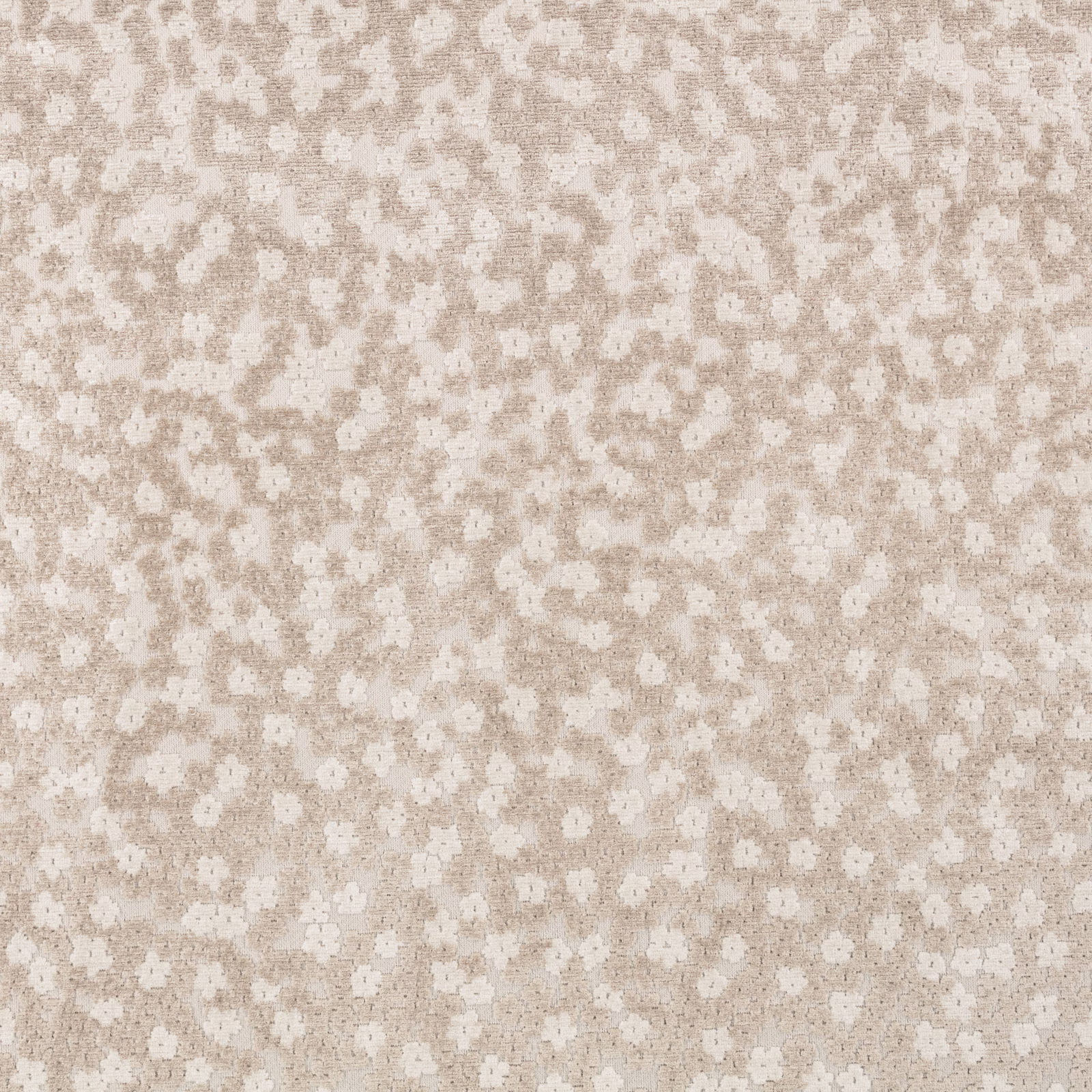 Pale flax-beige woven fabric with irregular cream and taupe mottled marks