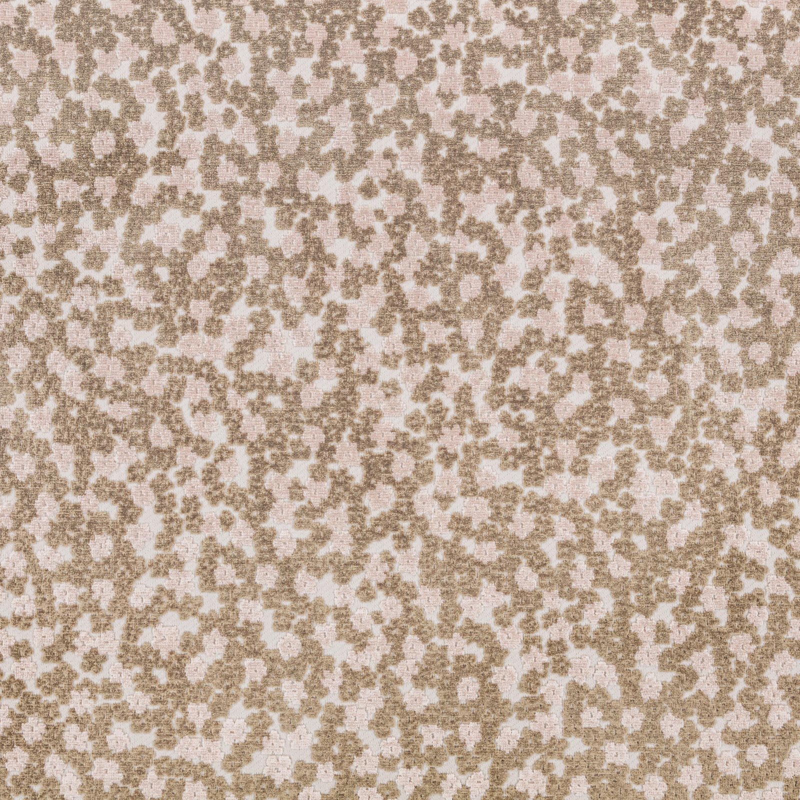 Pale warm fabric with dense small-scale olive-taupe mottling and woven texture