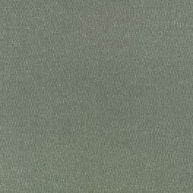 Close-up of muted eucalyptus-green fabric with a fine, subtly tonal woven texture