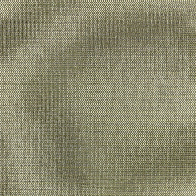 Close-up of muted olive green fabric with a fine pale micro-check woven texture