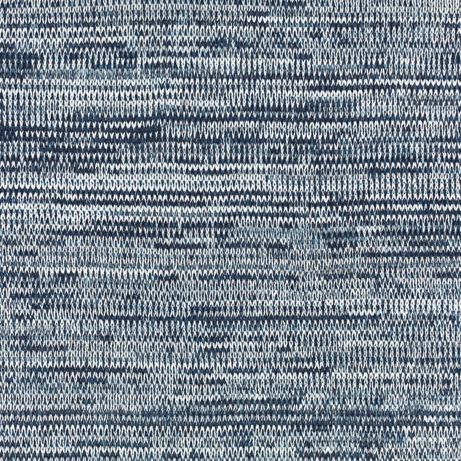 Cool indigo woven textile with pale zigzag flecks and horizontal tonal bands