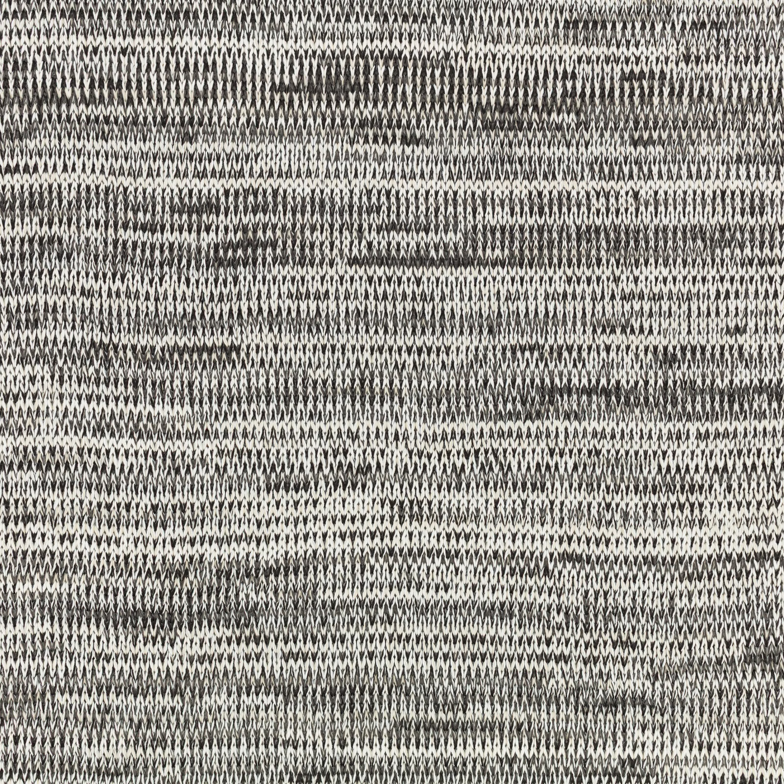 Close-up of grey Jersey Shadow with charcoal-and-ivory looped flecks in horizontal bands.