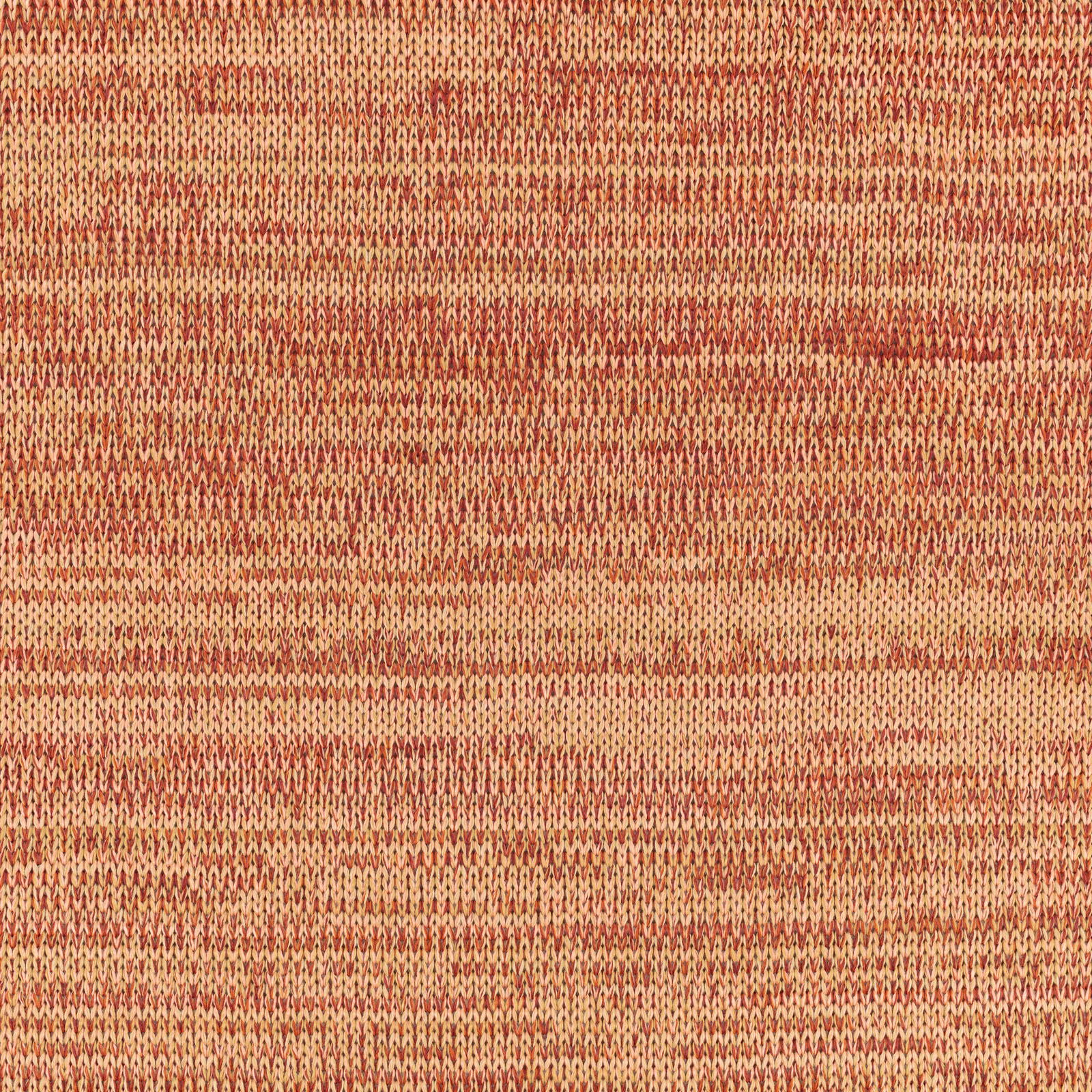 Peach-coral woven loops with cream flecks and broken horizontal bands