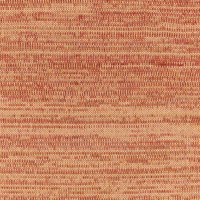 Peach-coral woven loops with cream flecks and broken horizontal bands