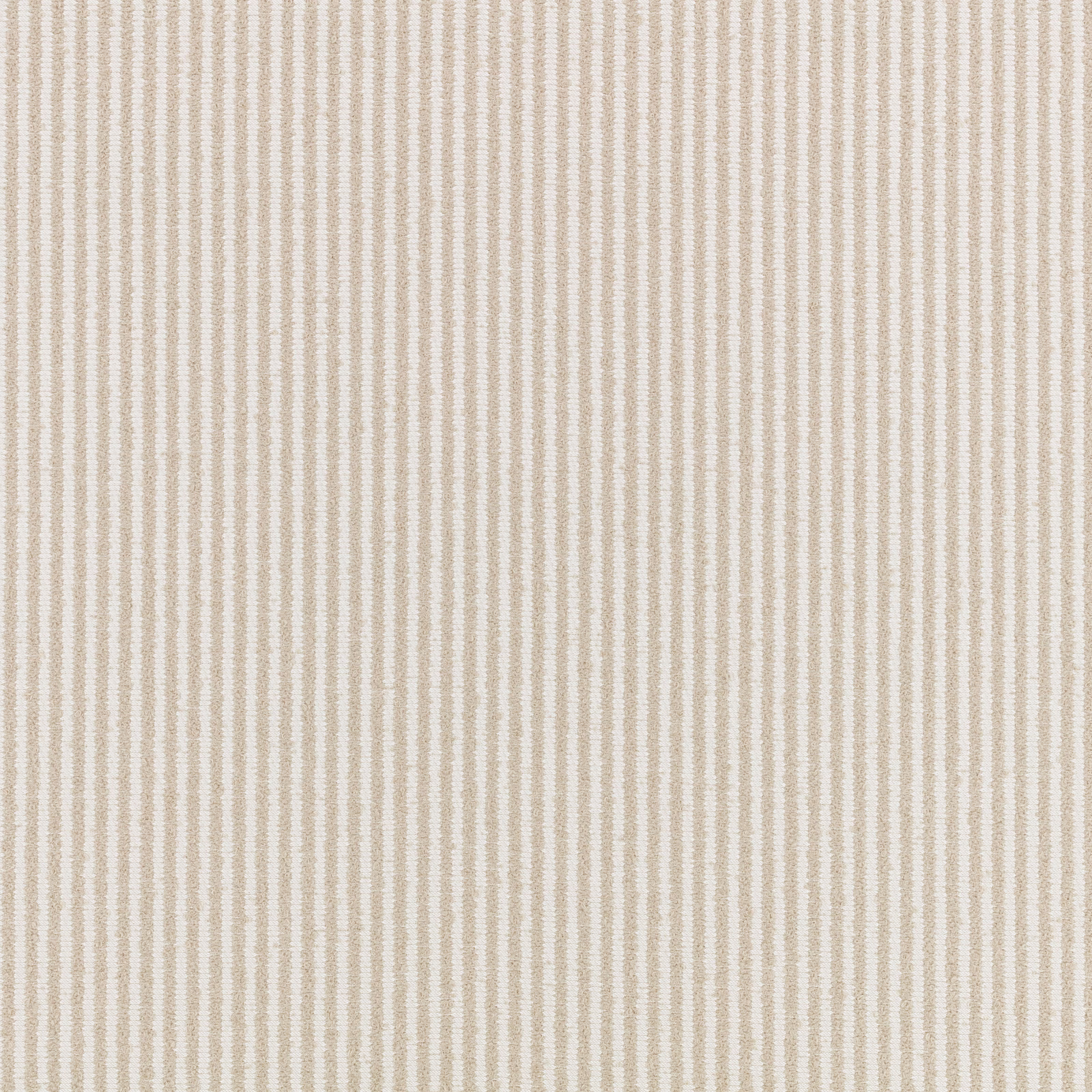 Warm flax-beige textile with narrow vertical cream stripes and subtle woven texture