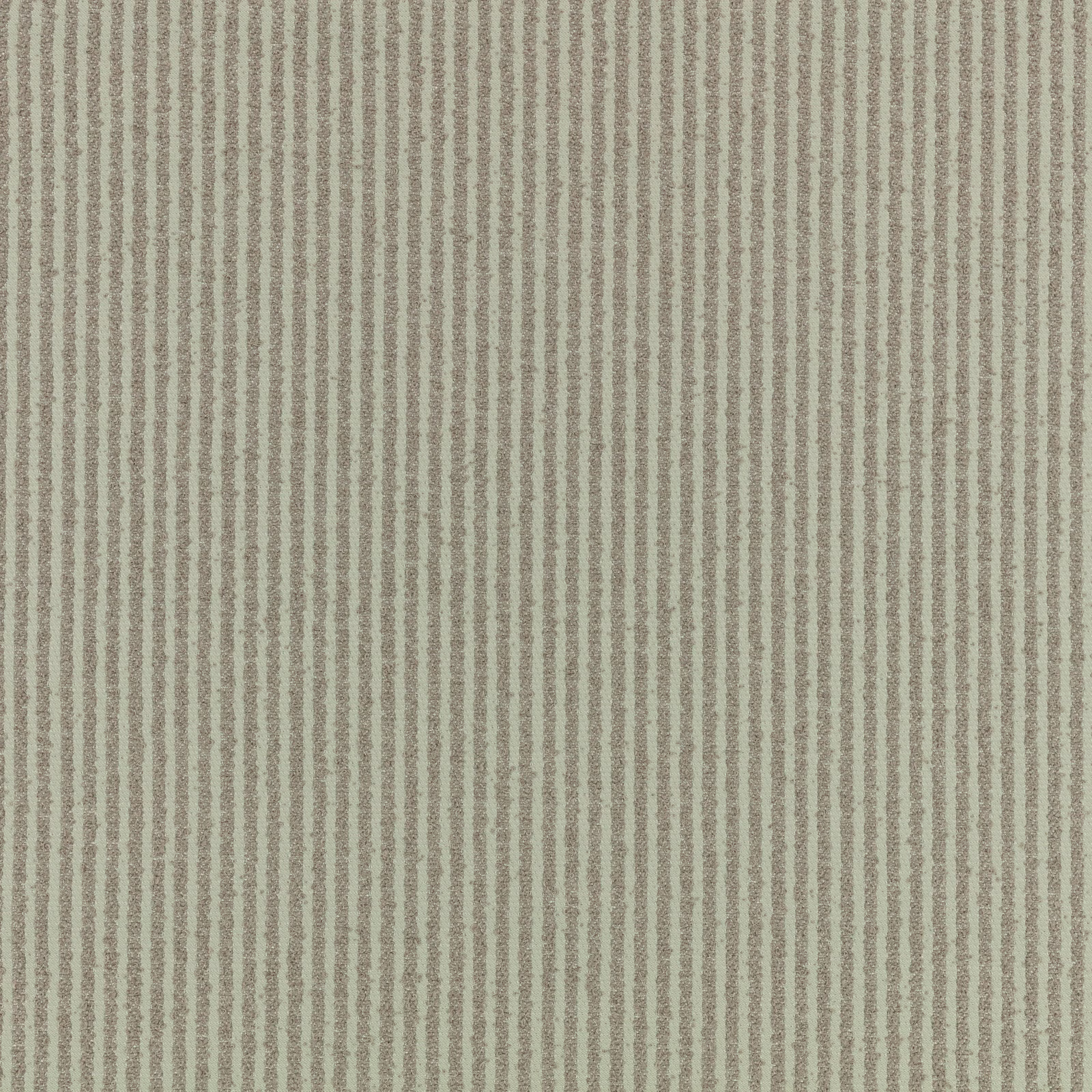 Muted sage-green fabric with fine taupe vertical stripes and a softly textured weave