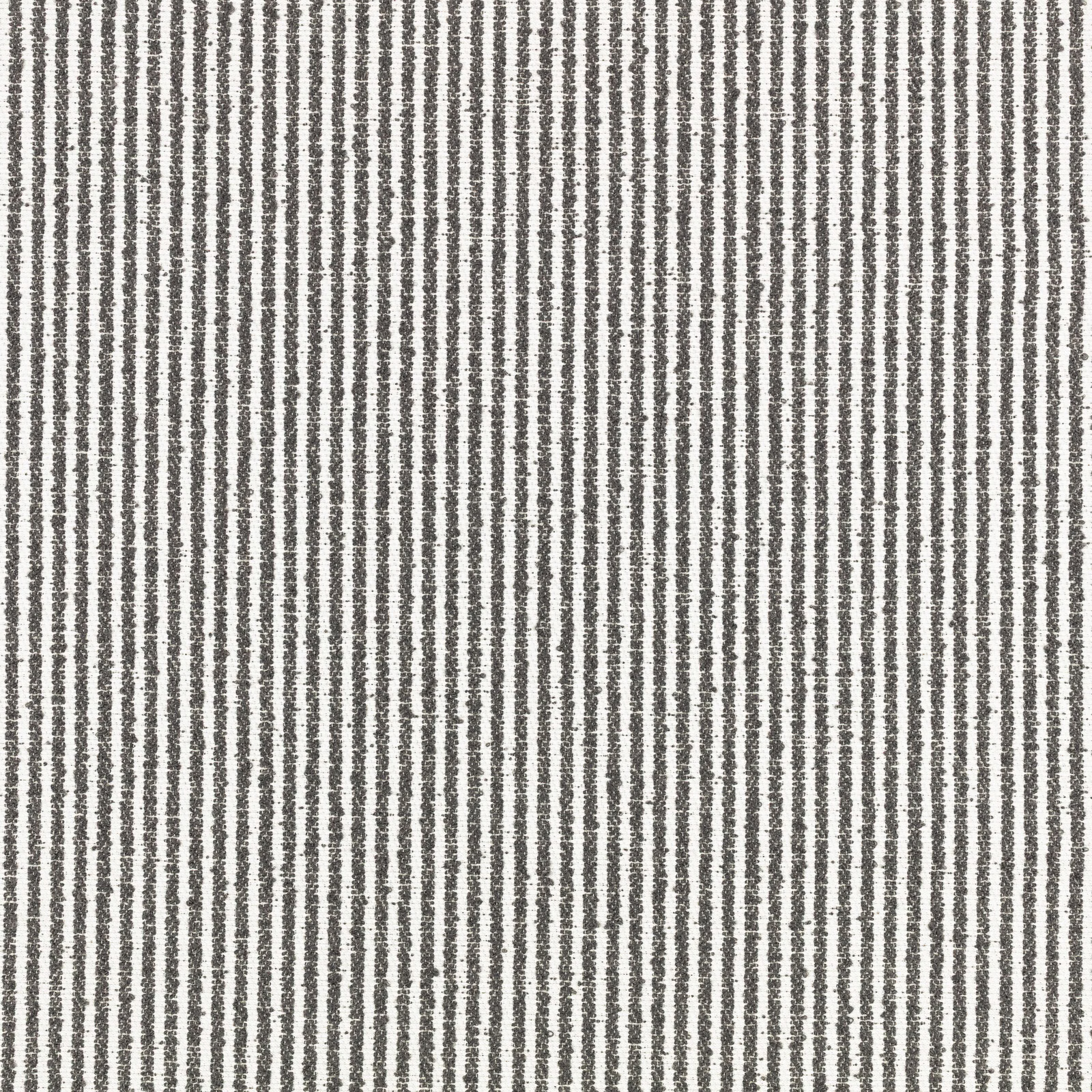 Close-up of charcoal-grey and ivory narrow vertical stripes with a nubby woven texture