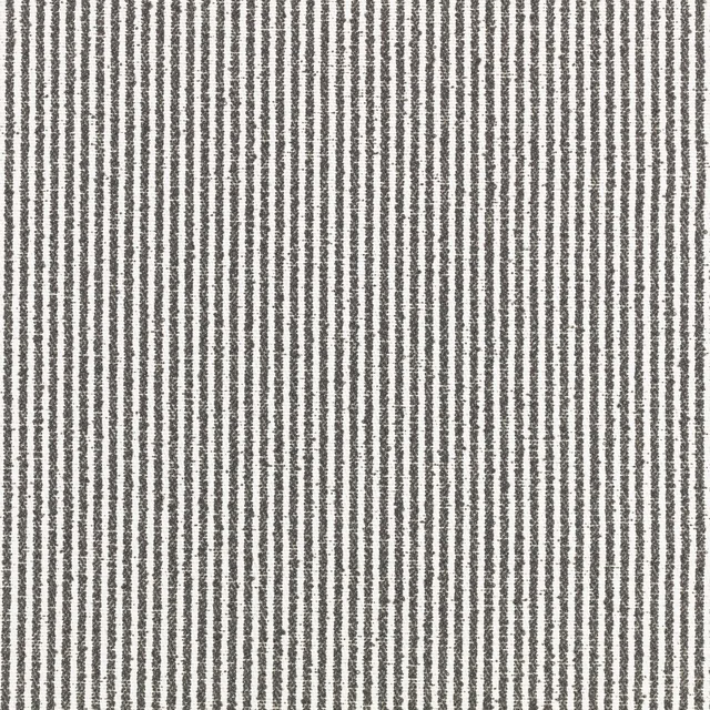 Close-up of charcoal-grey and ivory narrow vertical stripes with a nubby woven texture