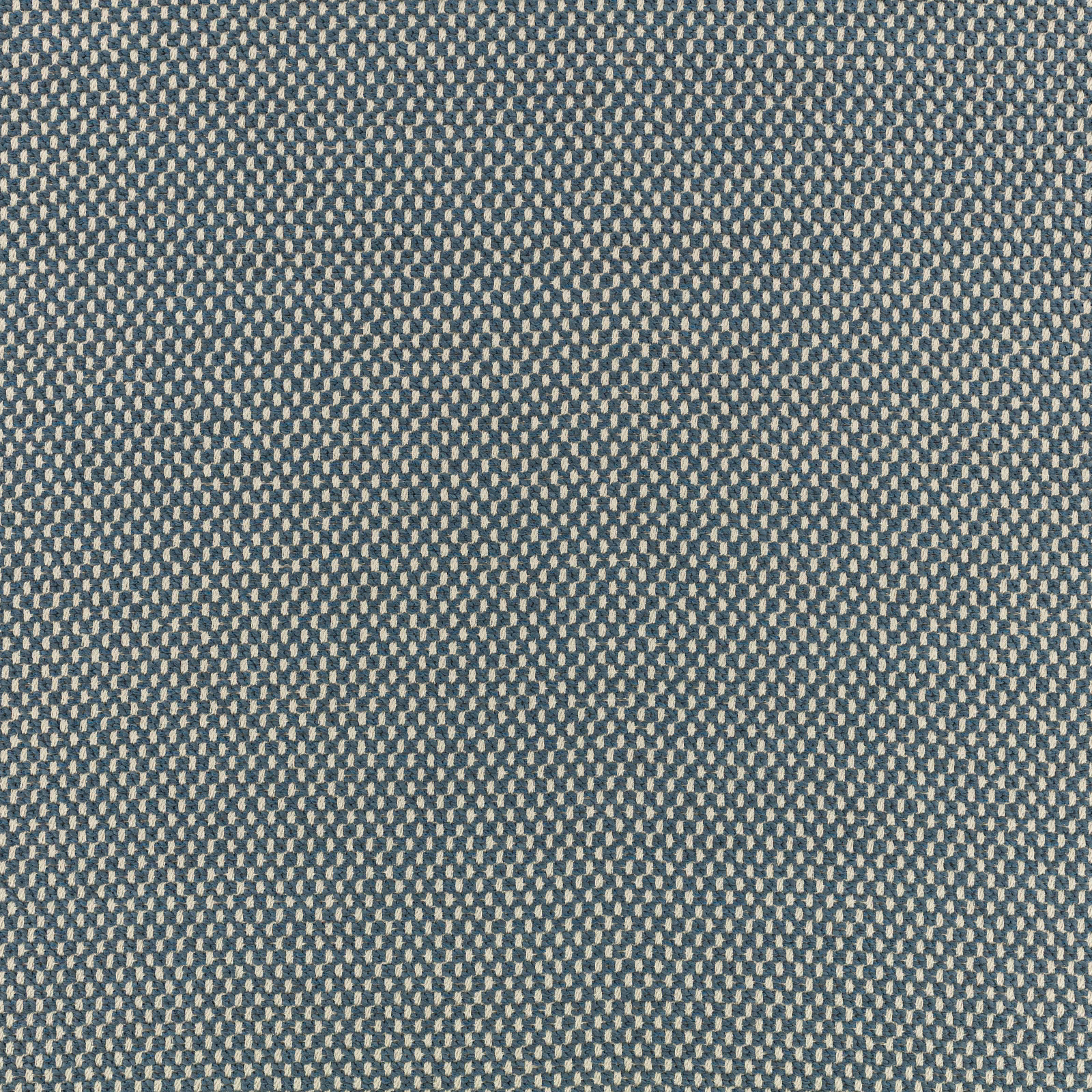 Close view of cool indigo weave with tiny beige-grey flecks and pebbled texture