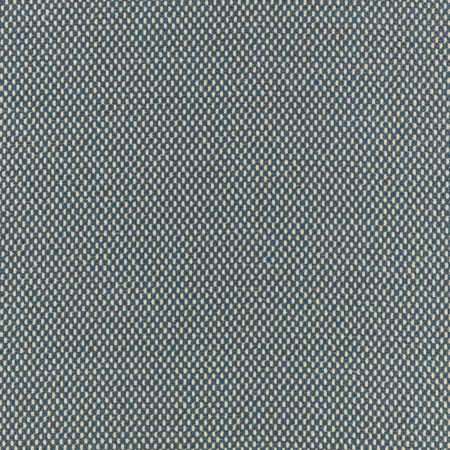 Close view of cool indigo weave with tiny beige-grey flecks and pebbled texture