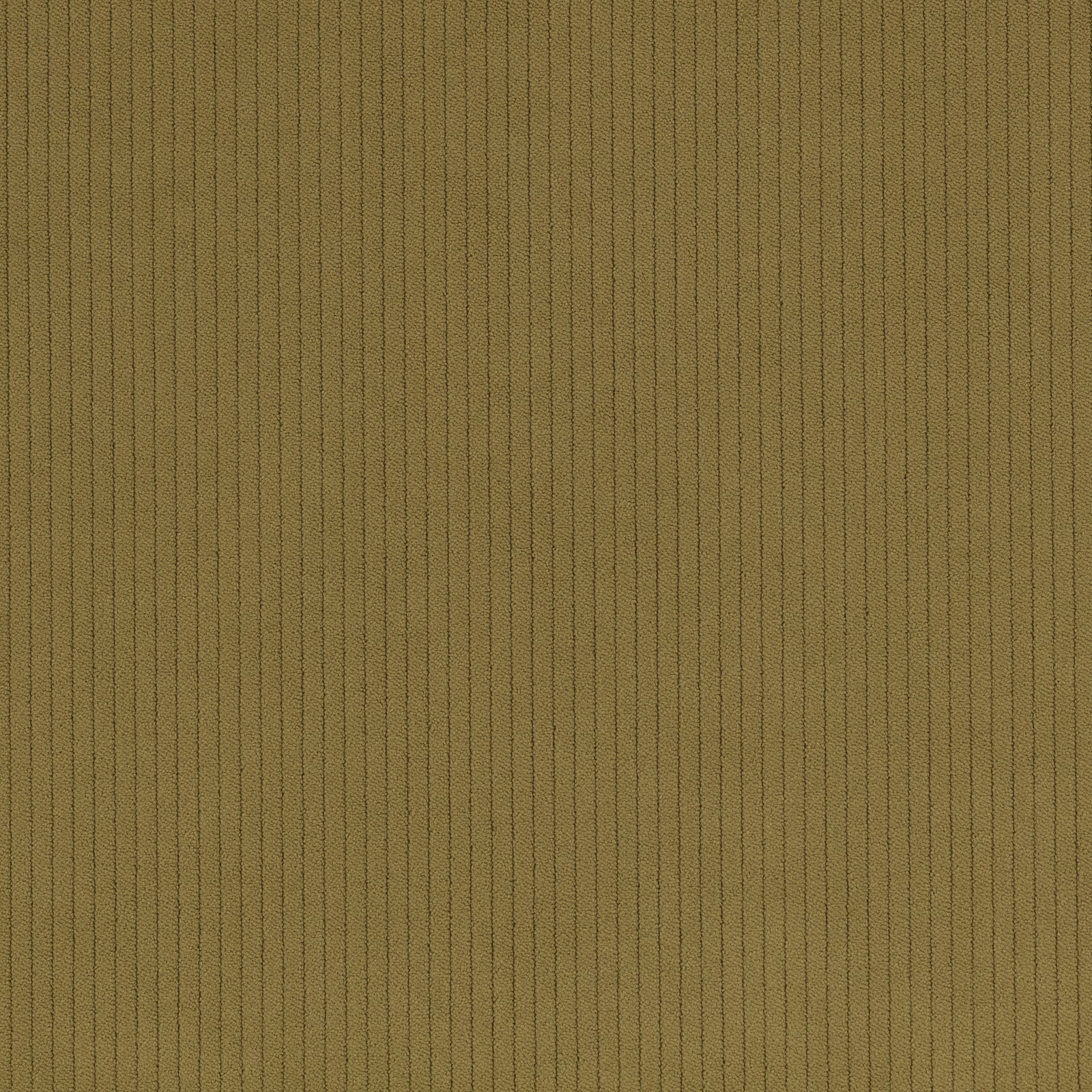 Muted bay-leaf olive-brown corduroy with fine, closely spaced vertical wales