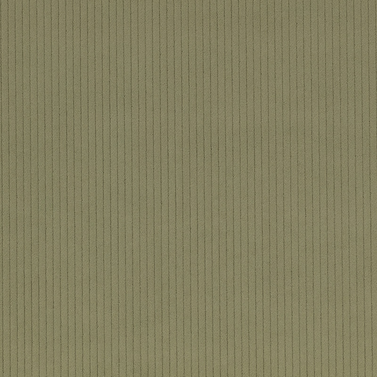Muted olive-green cord fabric with fine vertical ribs and softly shadowed texture