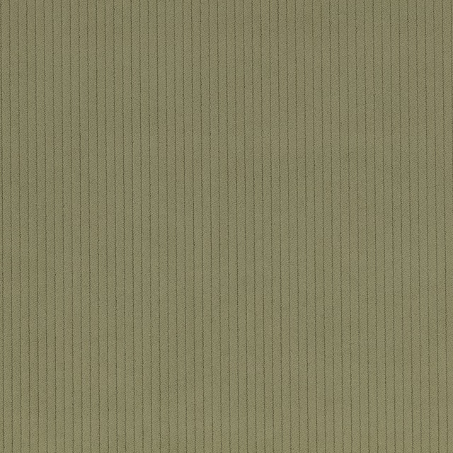 Muted olive-green cord fabric with fine vertical ribs and softly shadowed texture