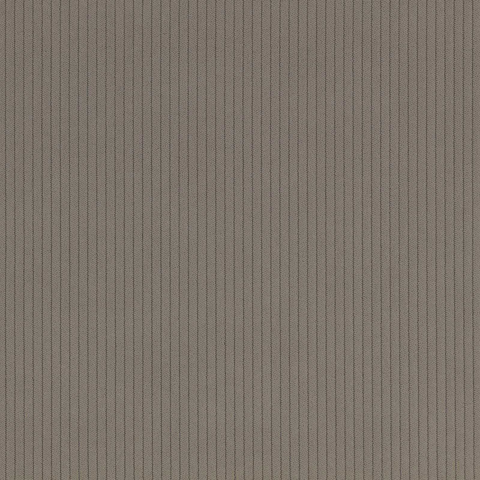 Warm taupe-grey corduroy swatch showing fine, closely spaced vertical ribs