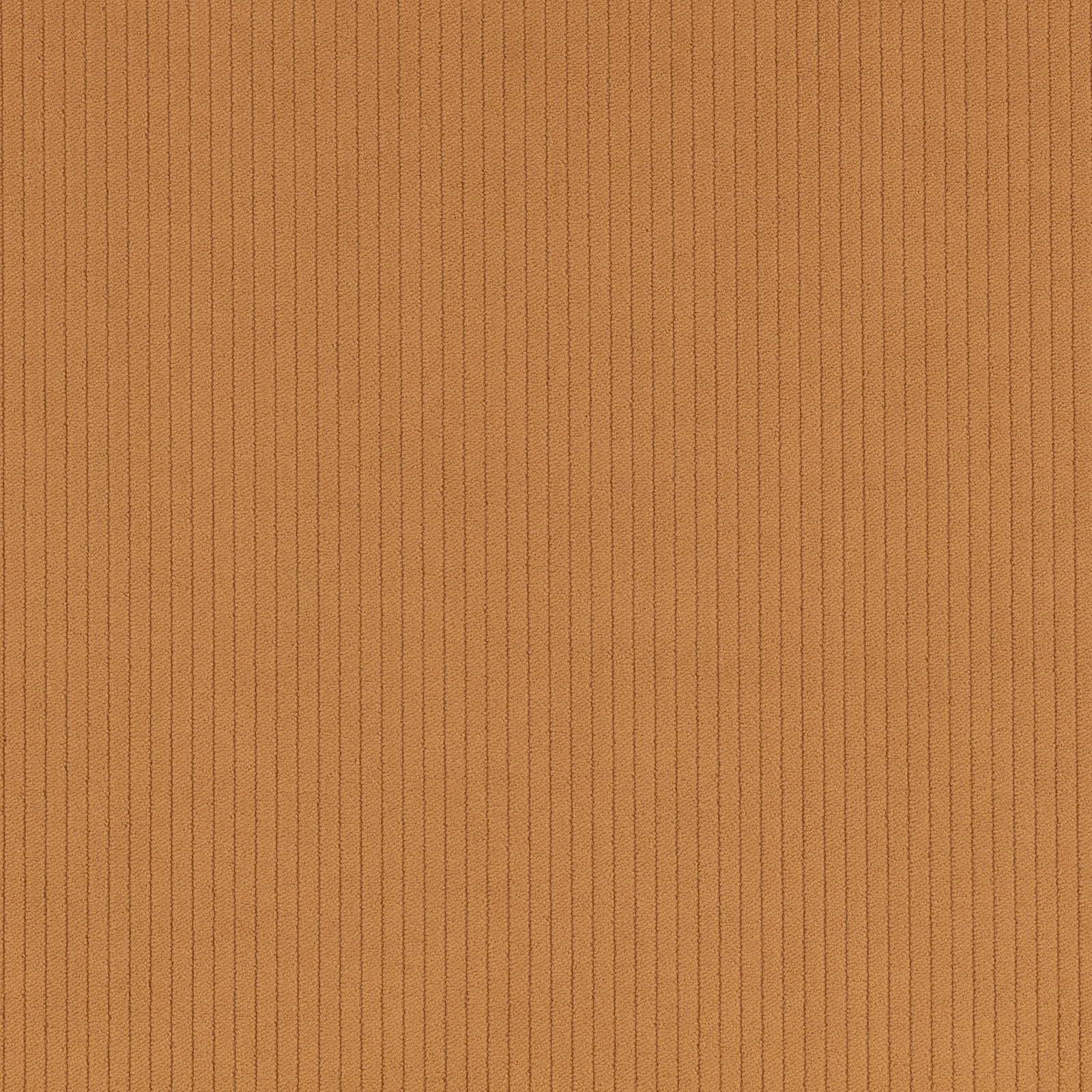 Warm caramel-brown fabric swatch with fine, closely spaced vertical cord ribs