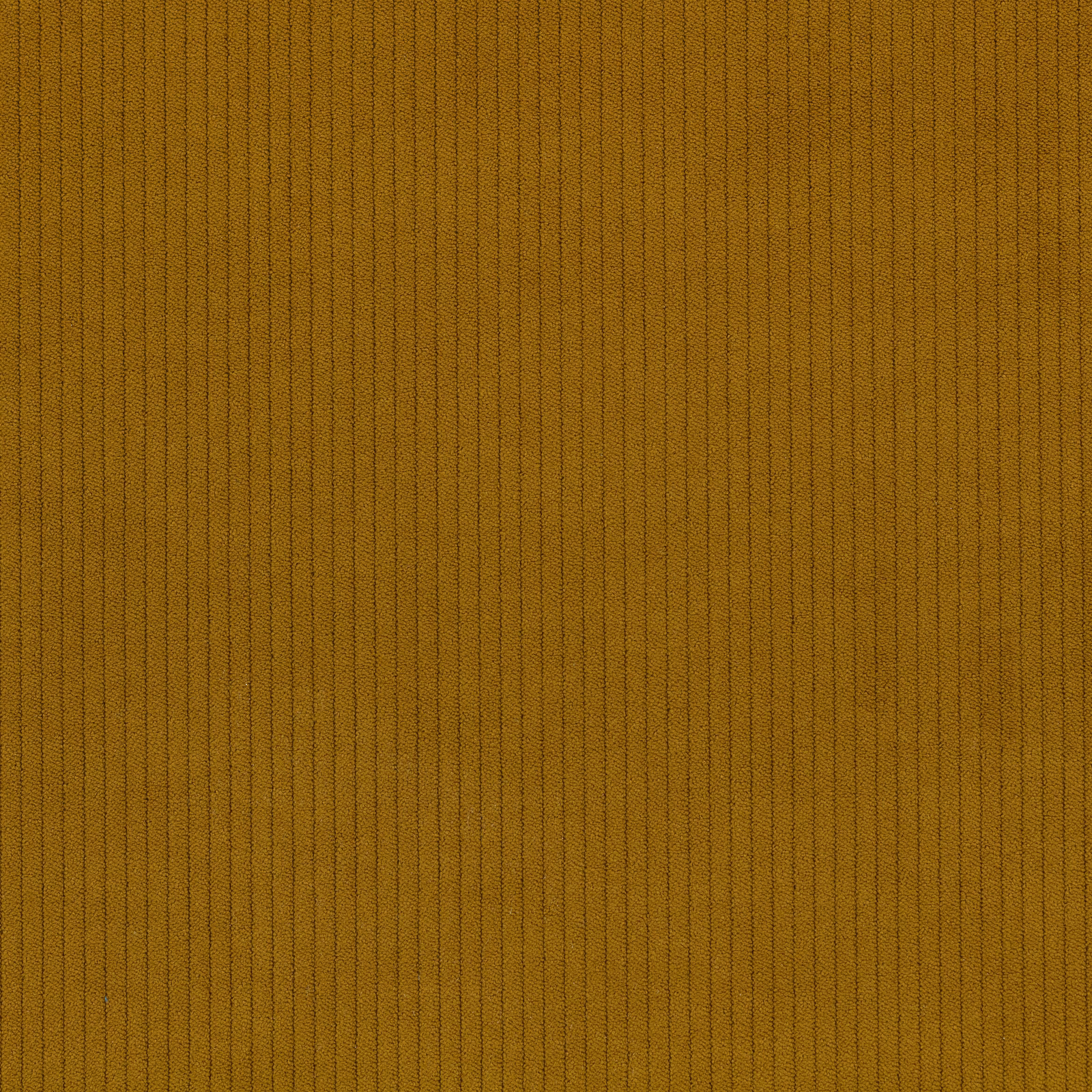 Warm ochre-brown cord fabric with fine, closely spaced vertical ribs and soft tonal shading