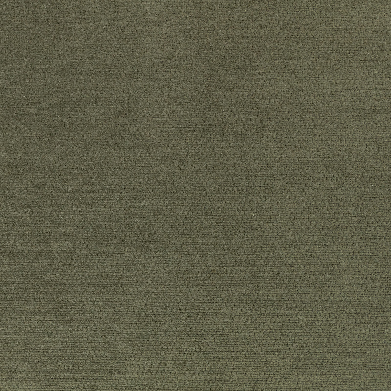 Close-up of muted pesto olive fabric with a fine, irregular horizontal weave