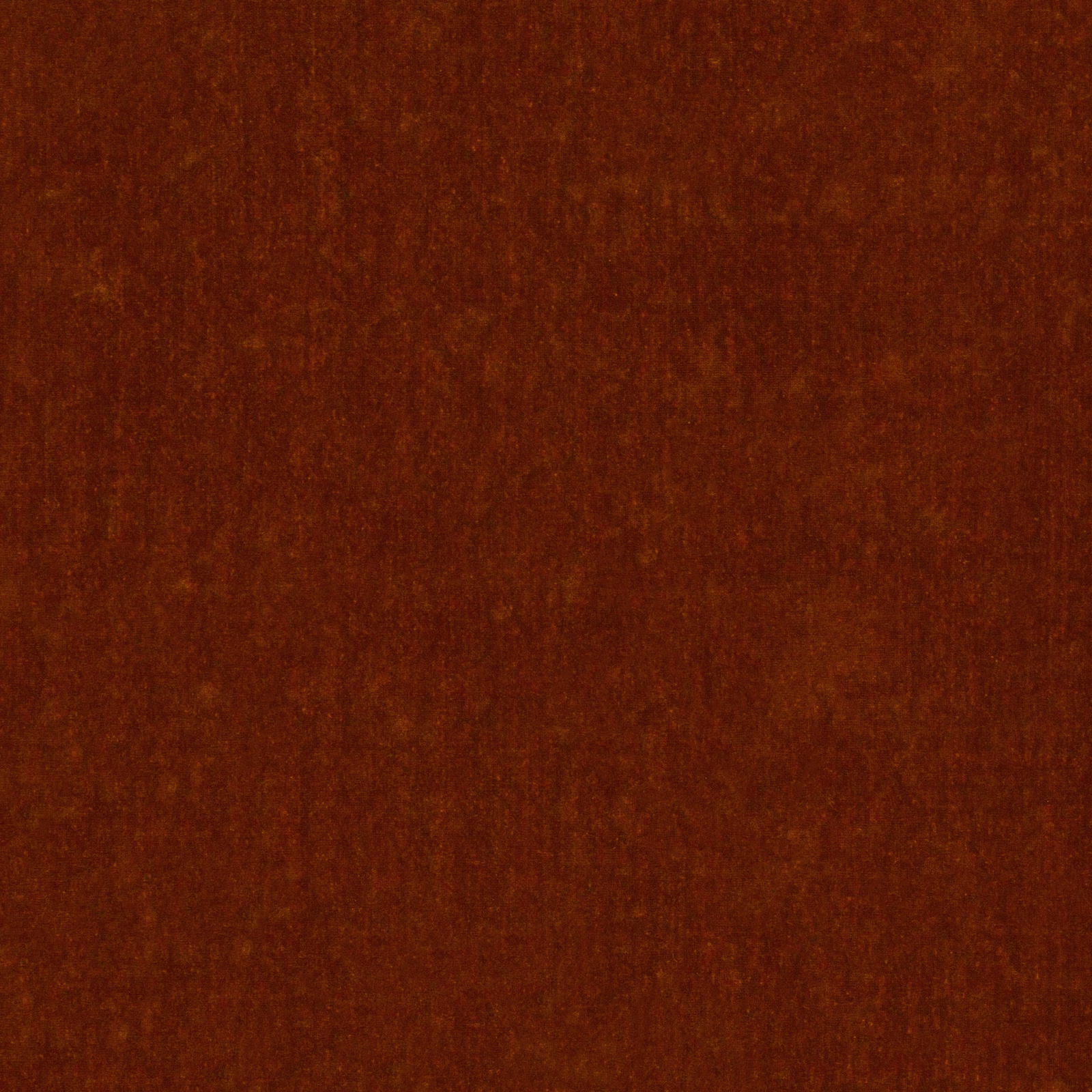 Deep burnt orange textile swatch with fine vertical striations and mottled brown depth