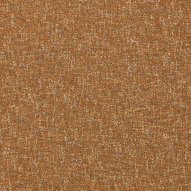 Close-up of warm rust-brown woven fabric with ochre and pale flecked texture