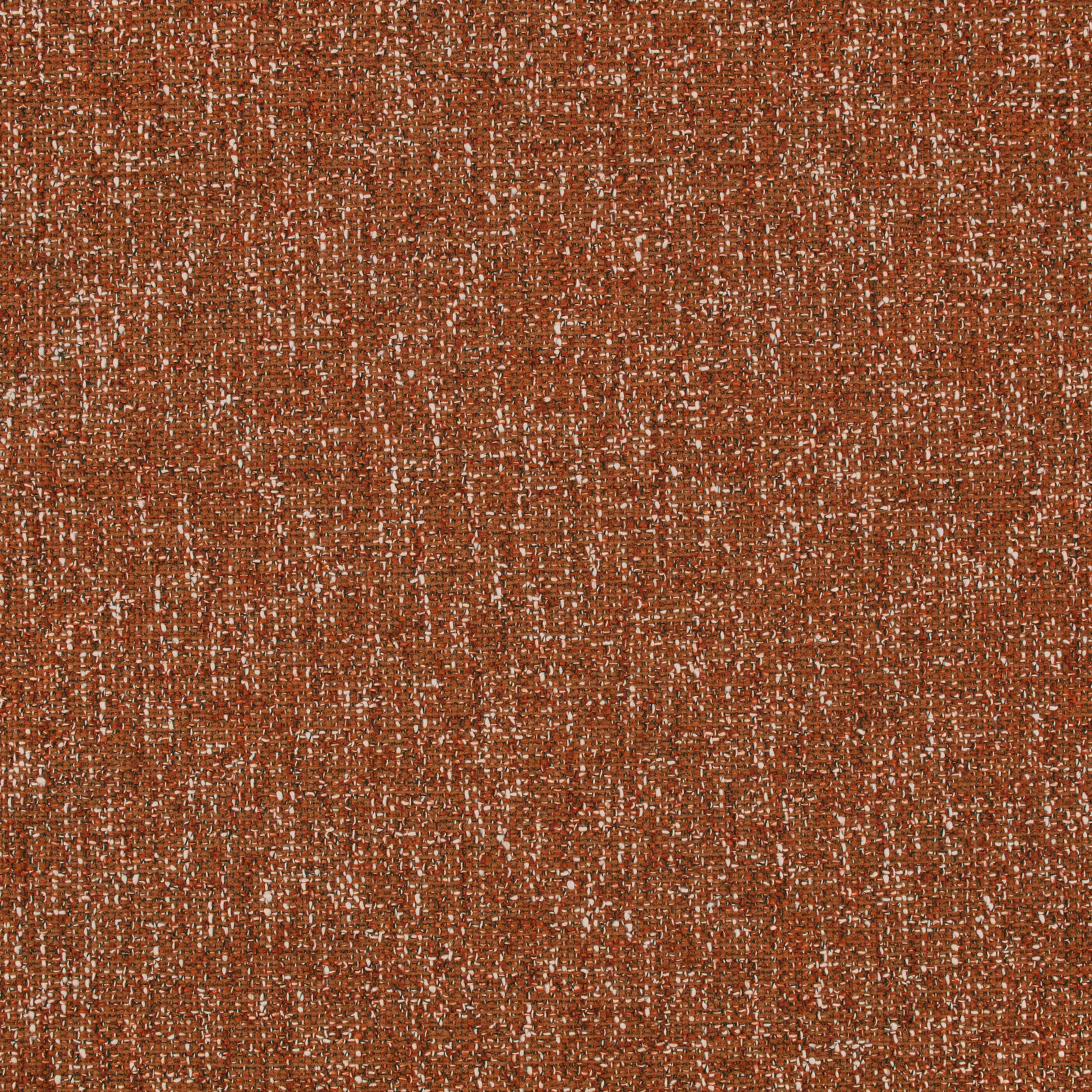 Burnt orange woven textile with fine cream flecks and irregular slub texture