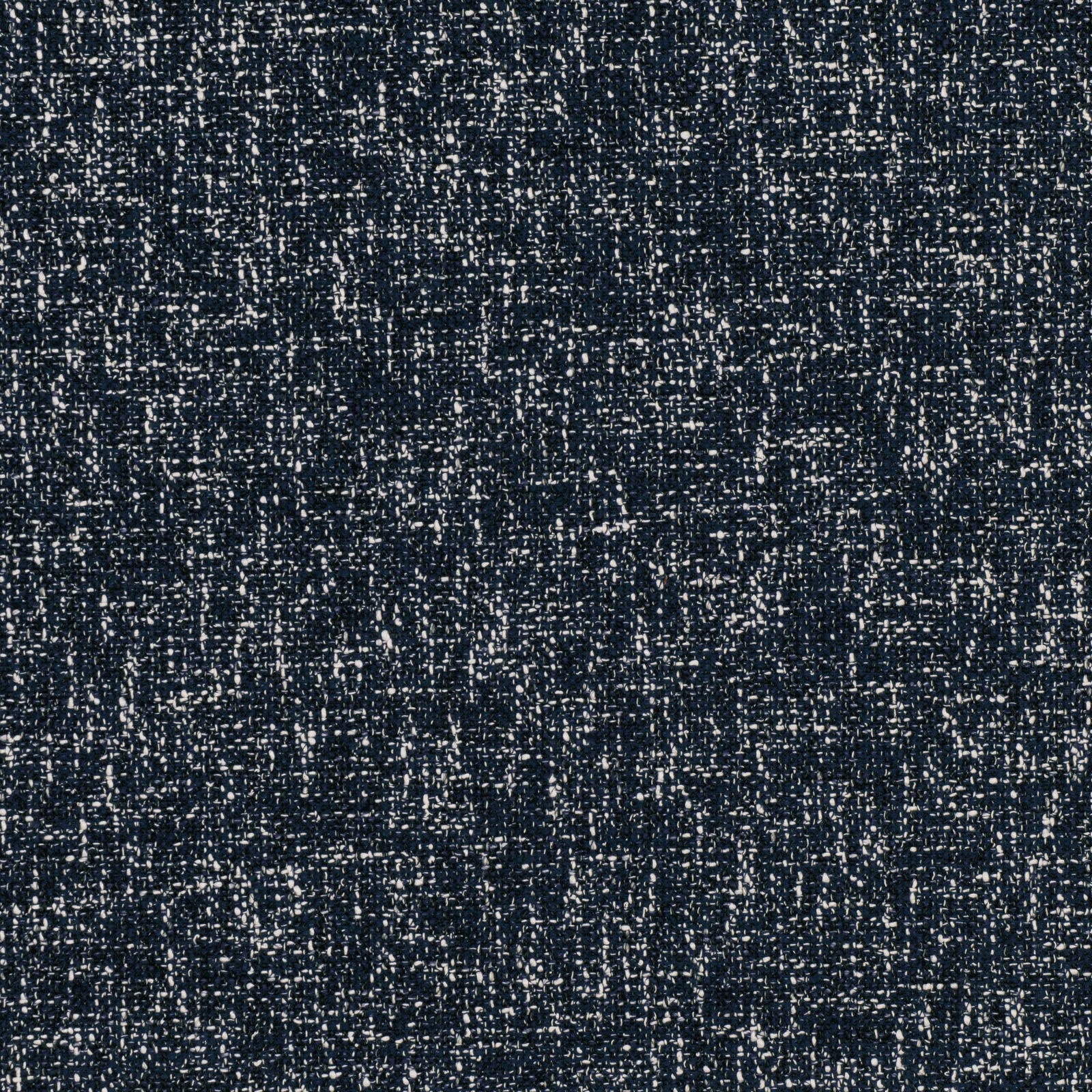 Dense marine-blue weave with ivory flecks and irregular vertical slubs