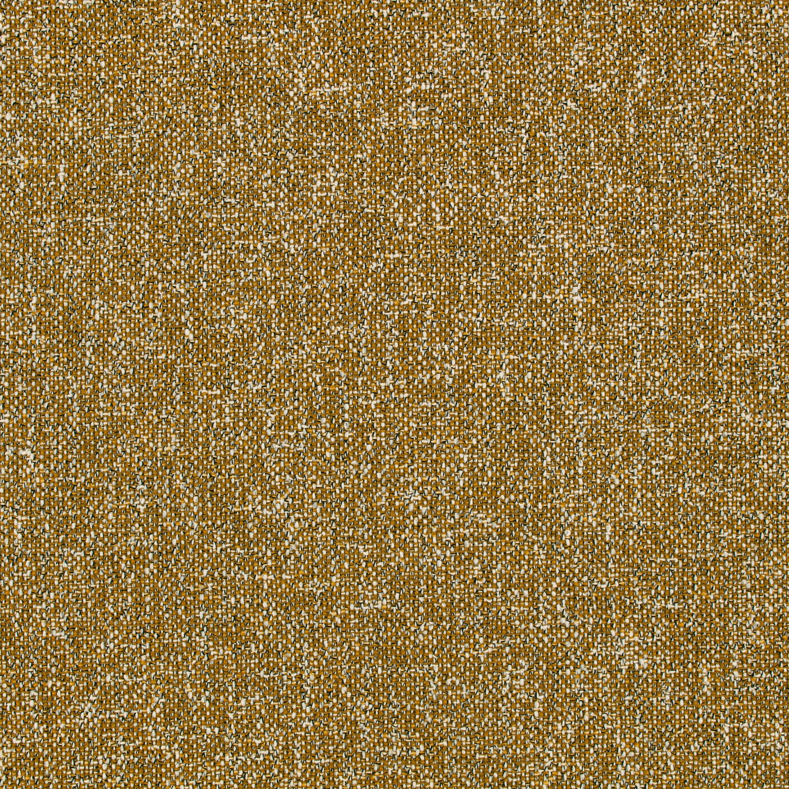 Close-up of warm mustard woven fabric with cream and golden flecks