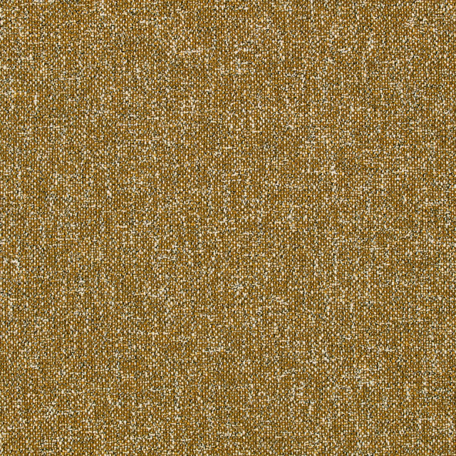 Close-up of warm mustard woven fabric with cream and golden flecks