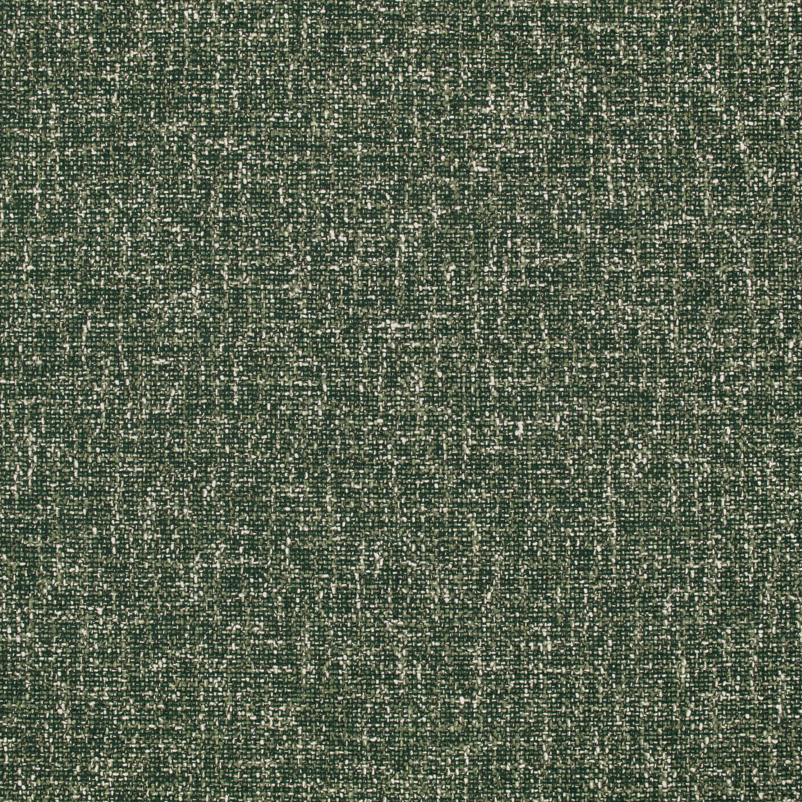 Pine green woven textile with cream flecks and a fine crosshatched texture