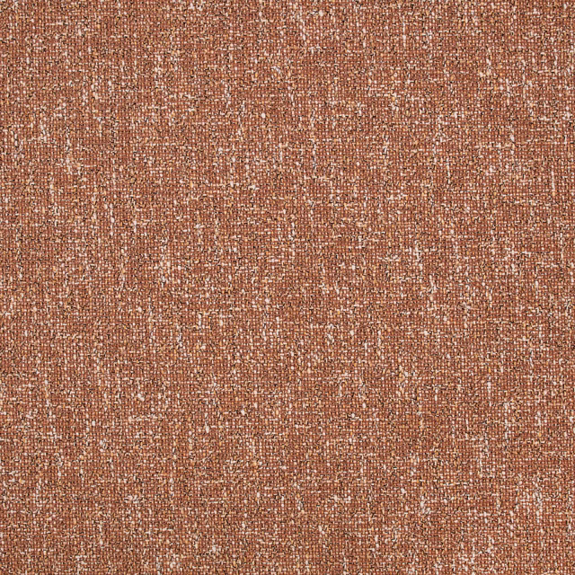 Close-up of warm rust woven textile with cream flecks and nubby texture
