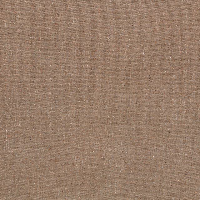 Warm bark-brown woven textile with tiny pale flecks and subtle slub texture