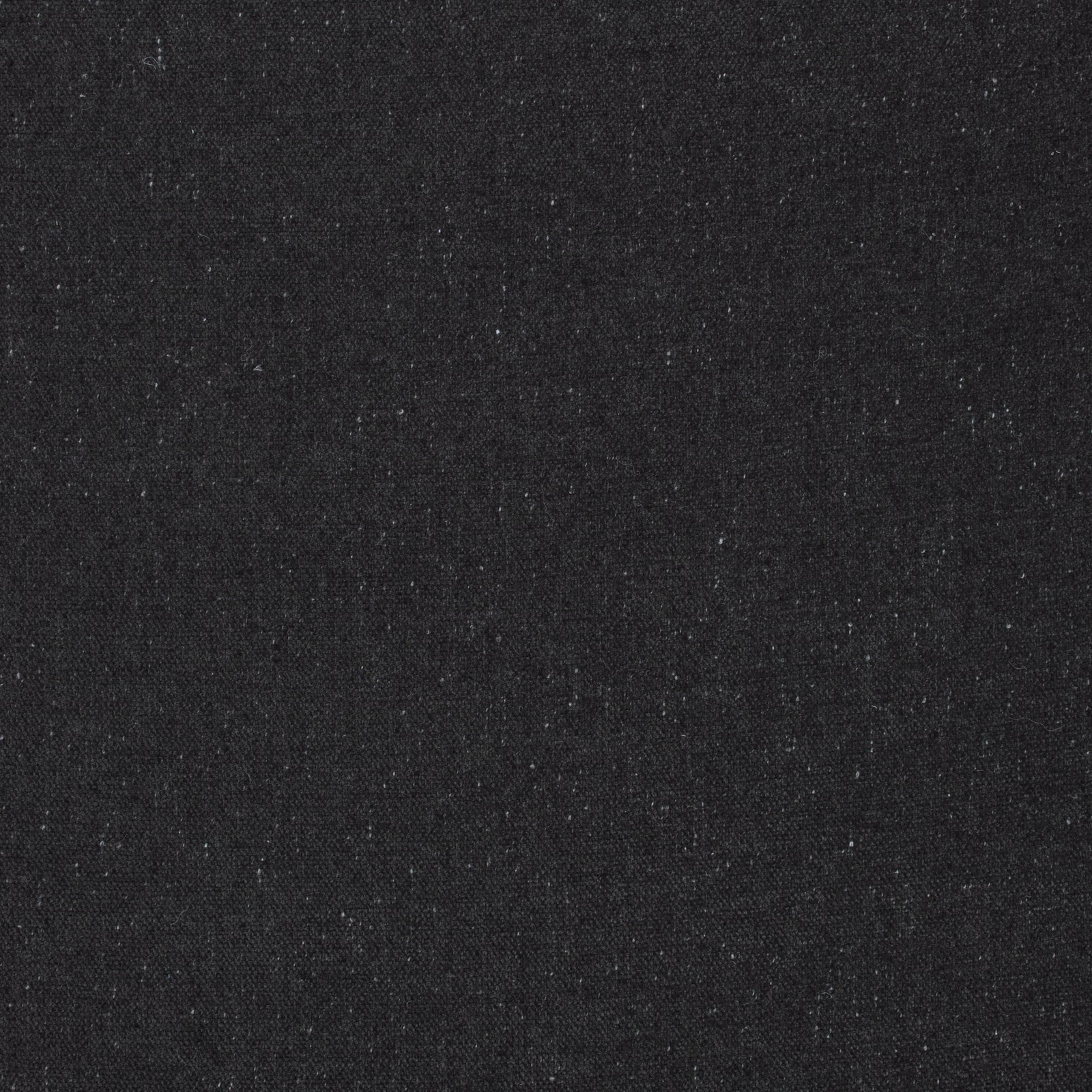 Close-up of Ebony black woven fabric with fine grey flecks and subtle texture