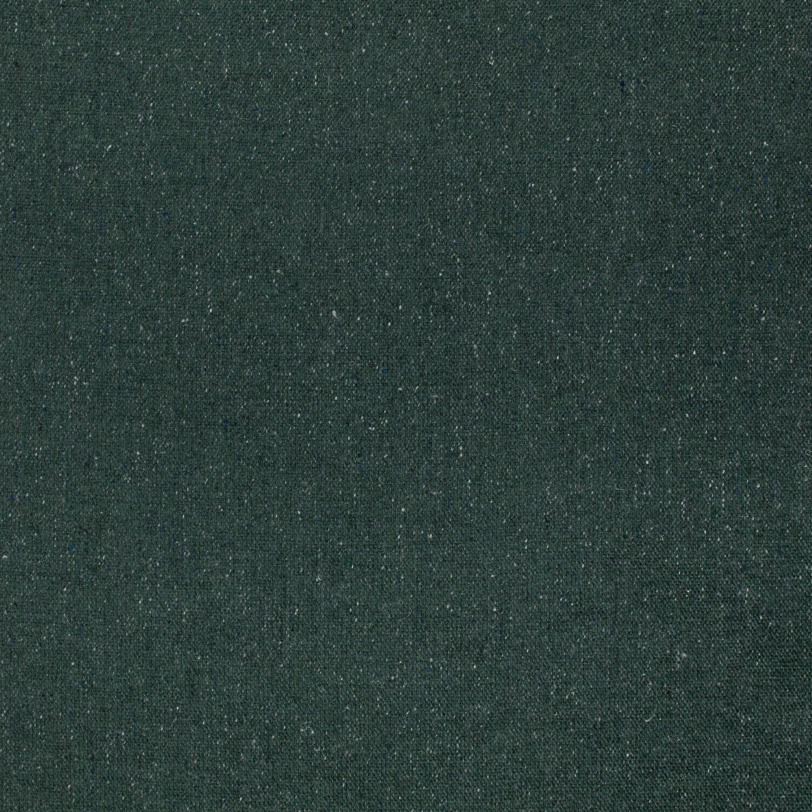 Dark evergreen woven swatch with fine pale flecks and subtle grain